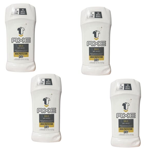 4 AXE Gold Anti Marks Antiperspirant Deodorant 2.7 oz Dry 48hr Protection White - Picture 1 of 7